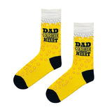 Dad Cold Beer With Warm Heart Written Socks
