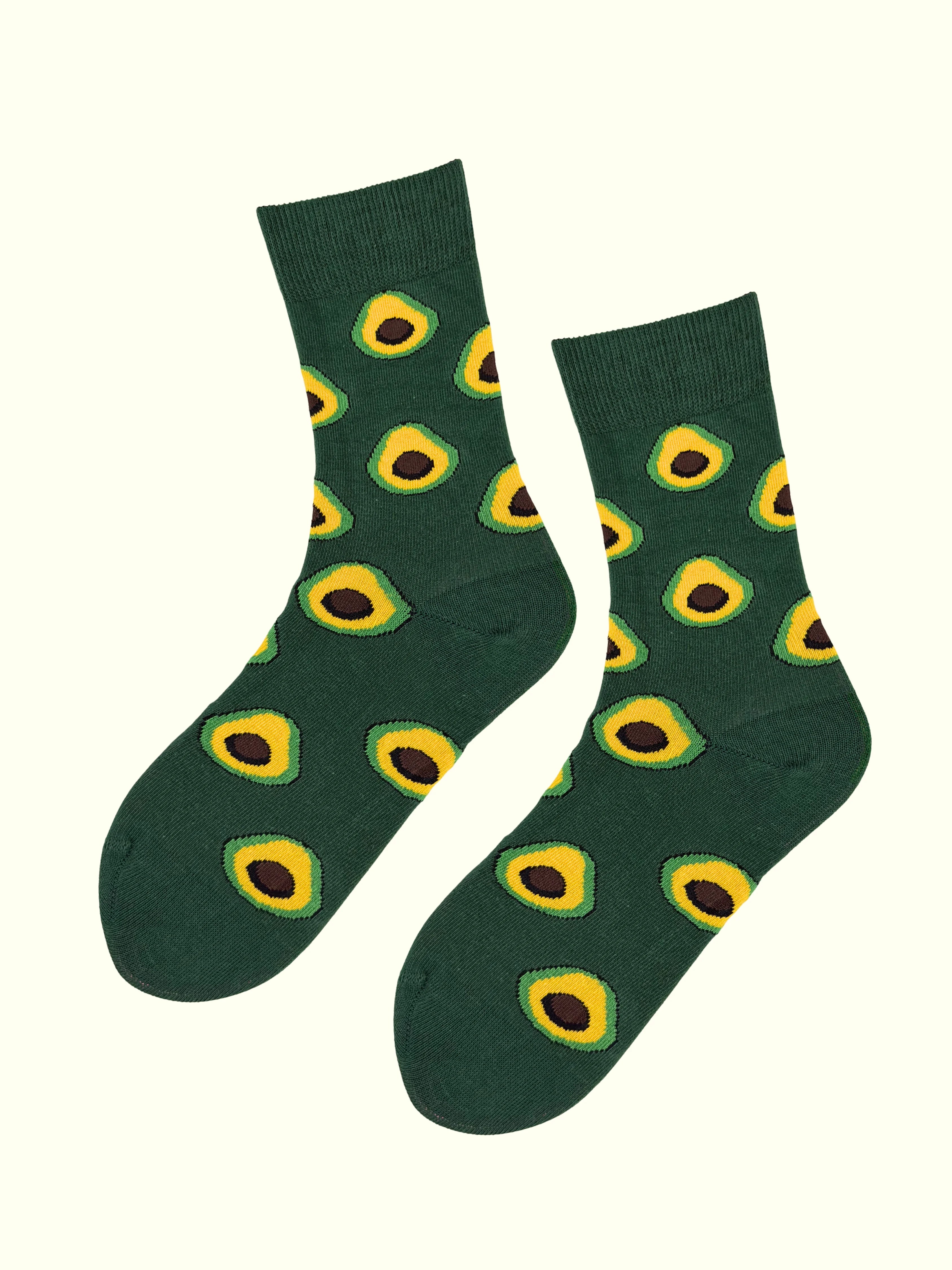 A pair of green avocado socks