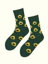 A pair of green avocado socks
