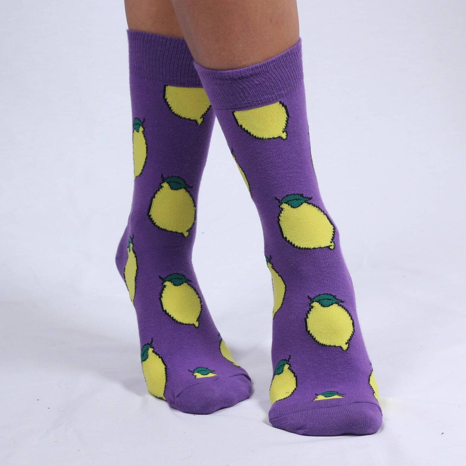 A model wearing lemon socks