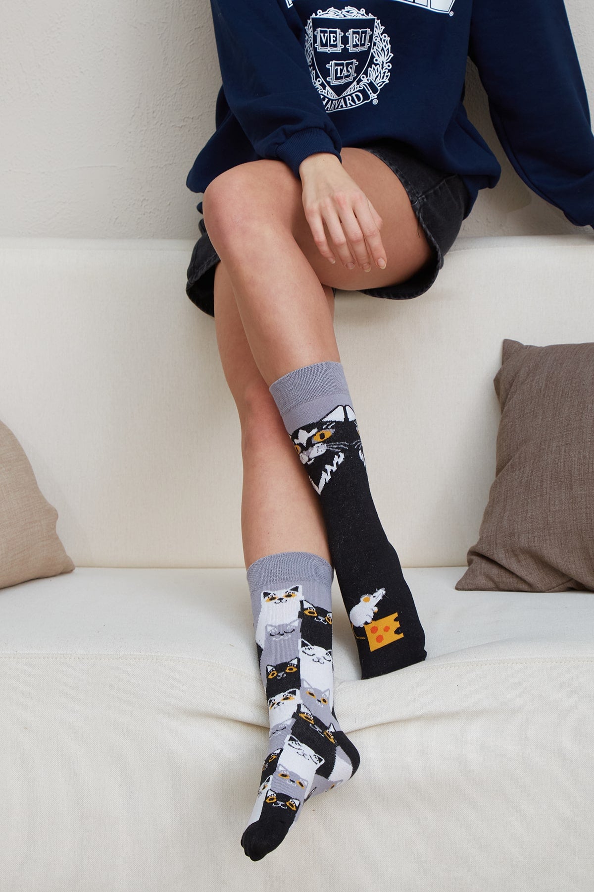 Cat Mismatched Socks