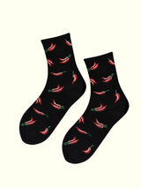 A pair of chilli pepper socks