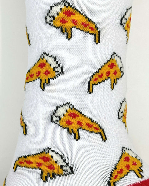 Melting Pizza Slices White Socks