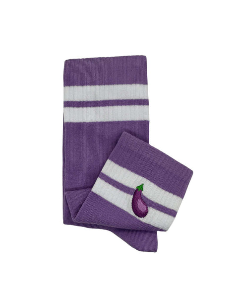 Avocado Cherry and Aubergine Socks