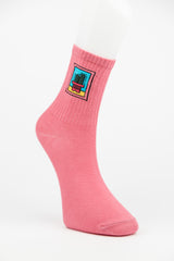 Cactus Pot Framed Pink Socks