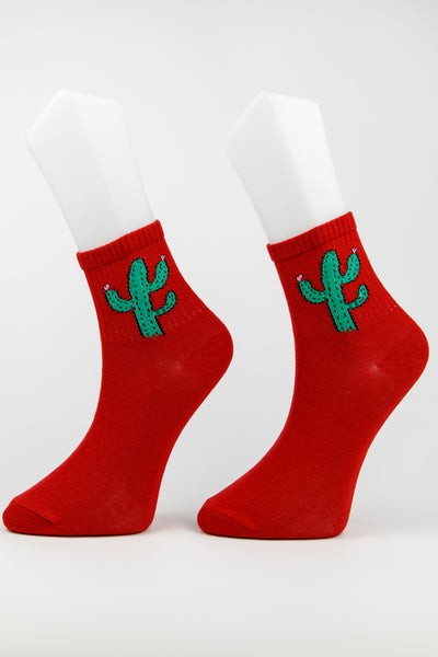 Cactus Red Ankle Sock