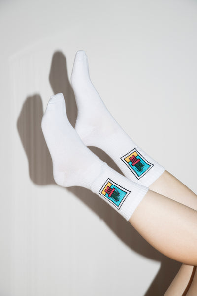 Cactus White Socks