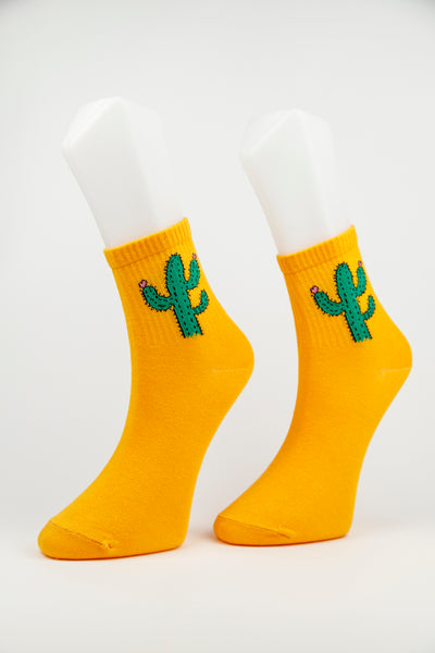 Cactus Orange Socks