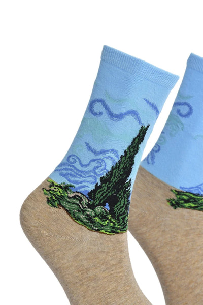 Wheat Field With Cypresses Sock